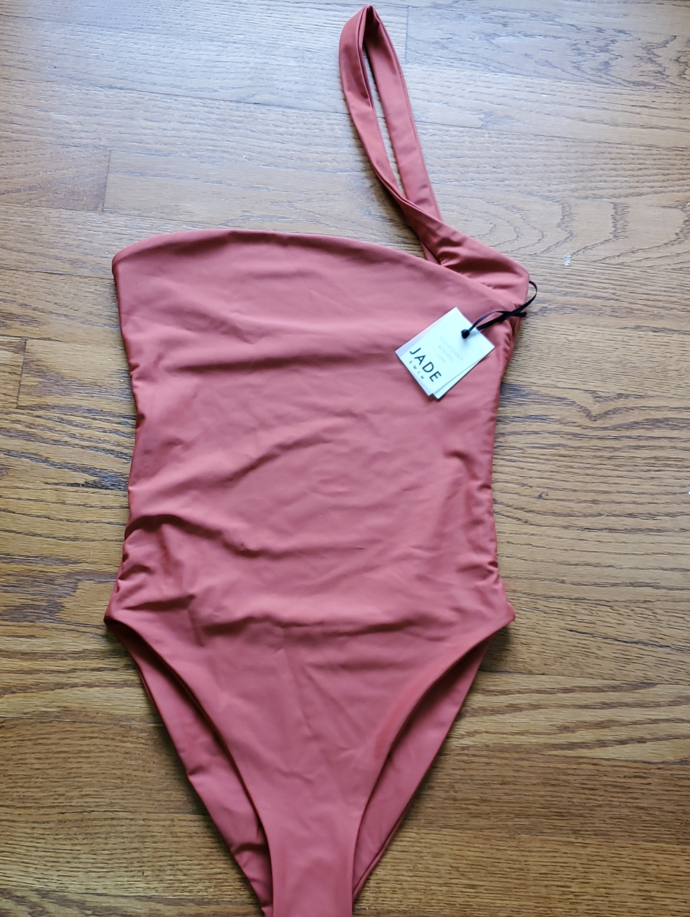 Jade One-Shoulder Women's Swimsuit - Terracotta